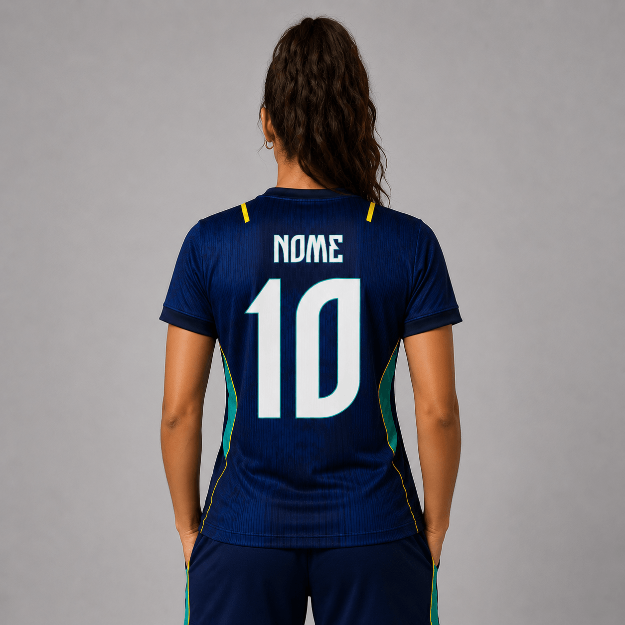 Camiseta Brasil Jesus Azul Feminino