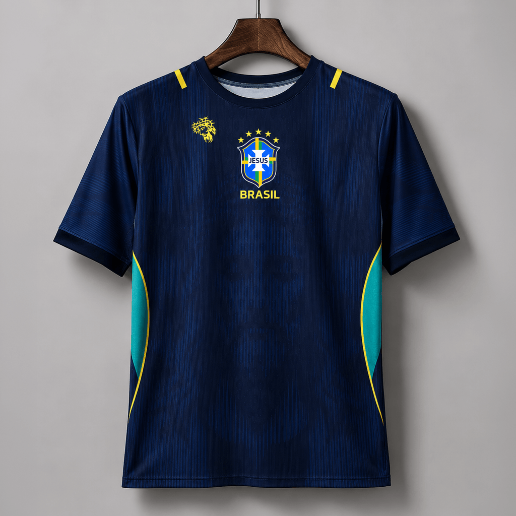 Camiseta Brasil Jesus Azul Masculina