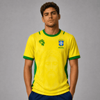 Camiseta Brasil Jesus Amarela Masculina