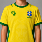 Camiseta Brasil Jesus Amarela Infantil