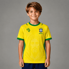 Camiseta Brasil Jesus Amarela Infantil