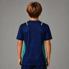 Camiseta Brasil Jesus Azul Infantil