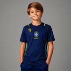 Camiseta Brasil Jesus Azul Infantil