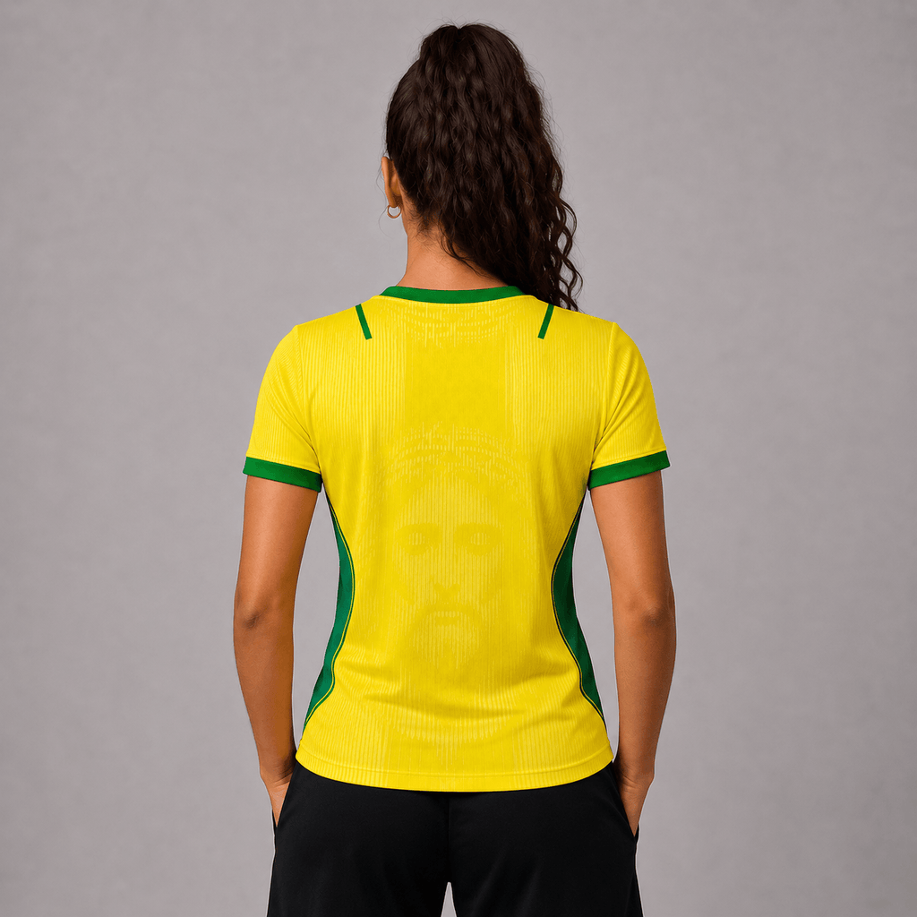 Camiseta Brasil Jesus Amarela Feminino