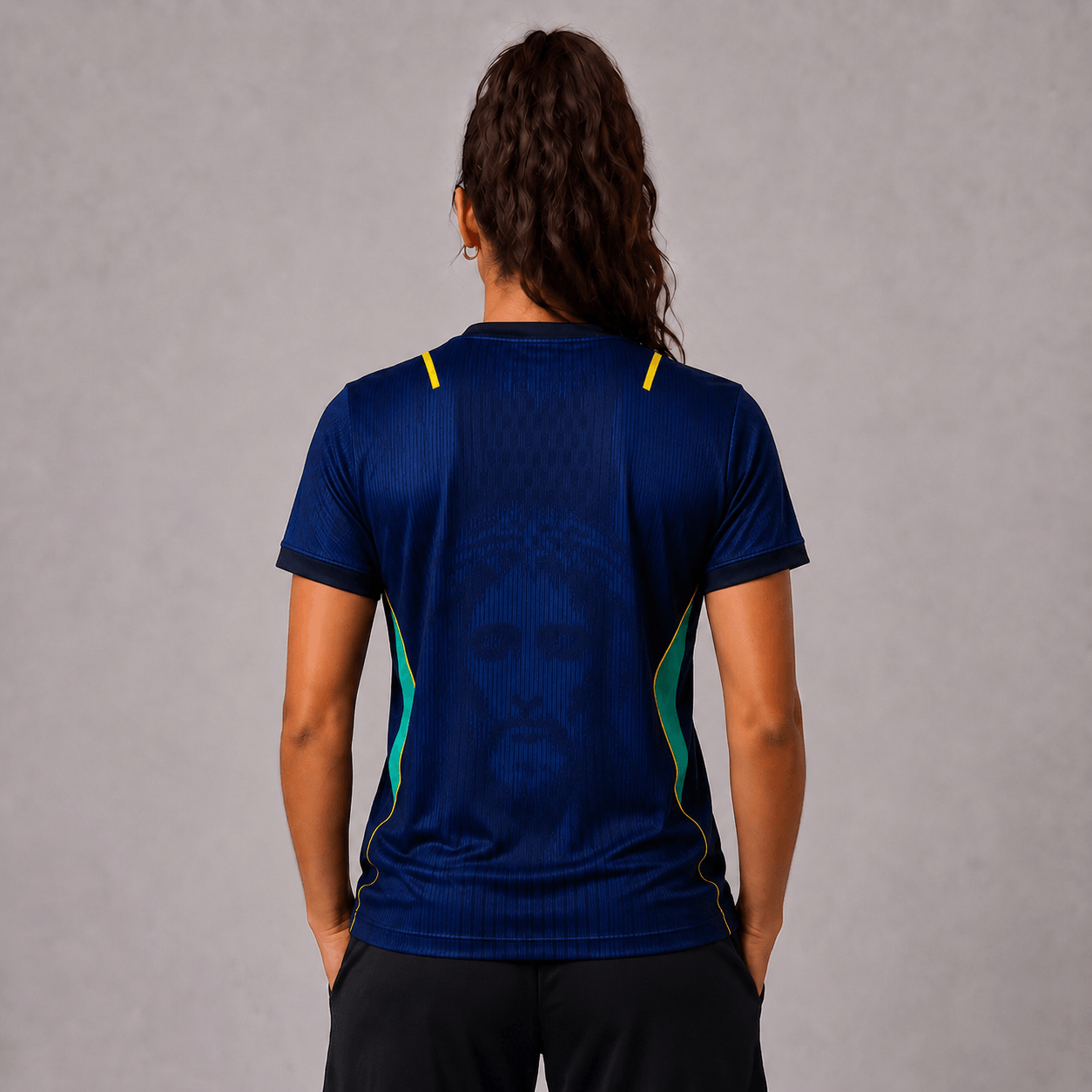 Camiseta Brasil Jesus Azul Feminino