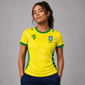 Camiseta Brasil Jesus Amarela Feminino